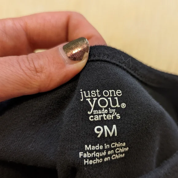 just you and me by Carter's black skeleton footsie PJs w/candy in belly size 9M - Picture 7 of 7